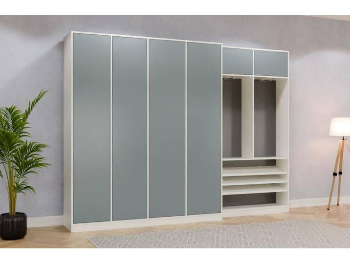 Garderobenschrank/ Flurschrank nach Maß - RAL 7000 Fehgrau - 235x235x50cm - Individuell konfigurieren von deinschrank.de
