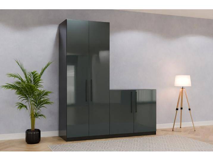 Garderobenschrank/ Flurschrank nach Maß - RAL 7026 Granitgrau - 252x252x70cm - Individuell konfigurieren von deinschrank.de
