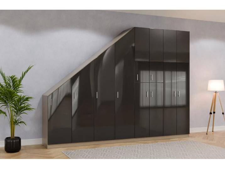 Garderobenschrank/ Flurschrank nach Maß - RAL 9017 Verkehrschwarz - 255x255x57cm - Individuell konfigurieren von deinschrank.de