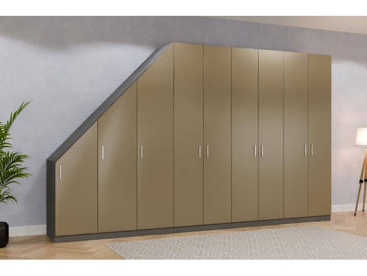 Kleiderschrank mit Drehtüren/ Drehtürenschrank nach Maß - RAL 7002 Olivgrau - 246x246x62cm - Individuell konfigurieren von deinschrank.de
