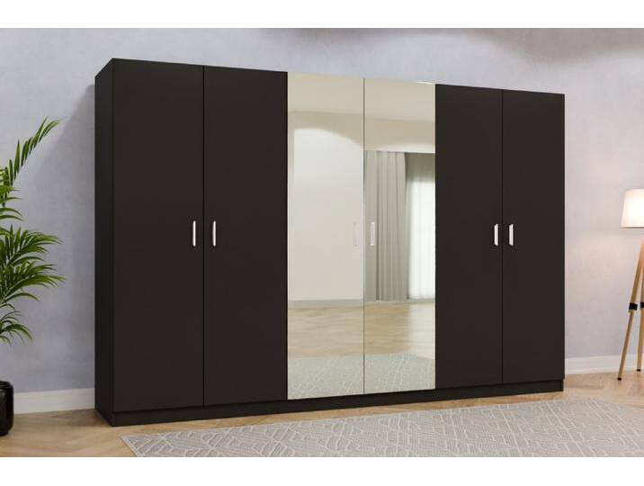 Kleiderschrank mit Spiegel/ Spiegelschrank nach Maß - 200x200x62cm - Individuell konfigurieren von deinschrank.de