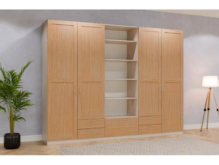 Kleiderschrank mit Spiegel nach Maß Eiche 245x245x570cm Individuell konfigurieren von deinschrank.de
