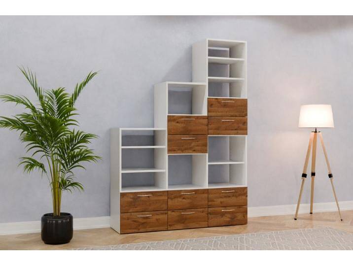 Raumteiler Regal nach Maß Balkeneiche 210x210x419cm Individuell konfigurieren von deinschrank.de