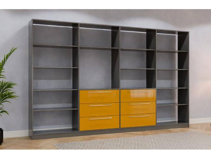 Raumteiler Regal nach Maß RAL 1005 Honiggelb 220x220x400cm Individuell konfigurieren von deinschrank.de