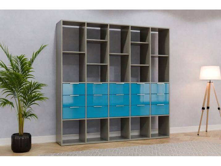 Raumteiler Regal nach Maß - RAL 5012 Lichtblau - 210x210x40cm - Individuell konfigurieren von deinschrank.de