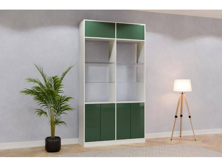 Raumteiler Regal nach Maß RAL 6028 Kieferngrün 260x260x400cm Individuell konfigurieren von deinschrank.de