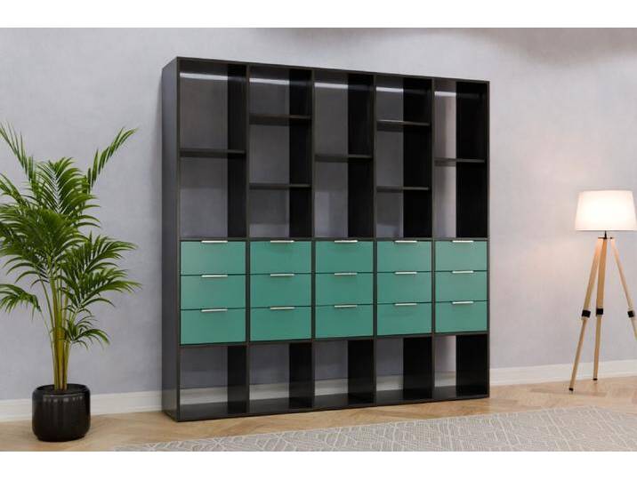 Raumteiler Regal nach Maß RAL 6033 Minttürkis 210x210x400cm Individuell konfigurieren von deinschrank.de