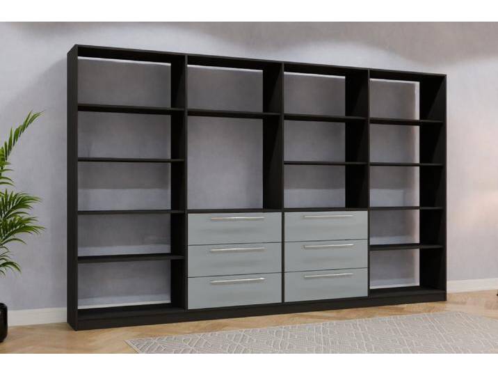 Raumteiler Regal nach Maß RAL 7001 Silbergrau 220x220x400cm Individuell konfigurieren von deinschrank.de