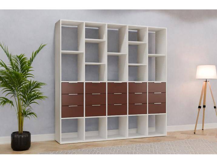 Raumteiler Regal nach Maß RAL 8015 Kastanienbraun 210x210x400cm Individuell konfigurieren von deinschrank.de