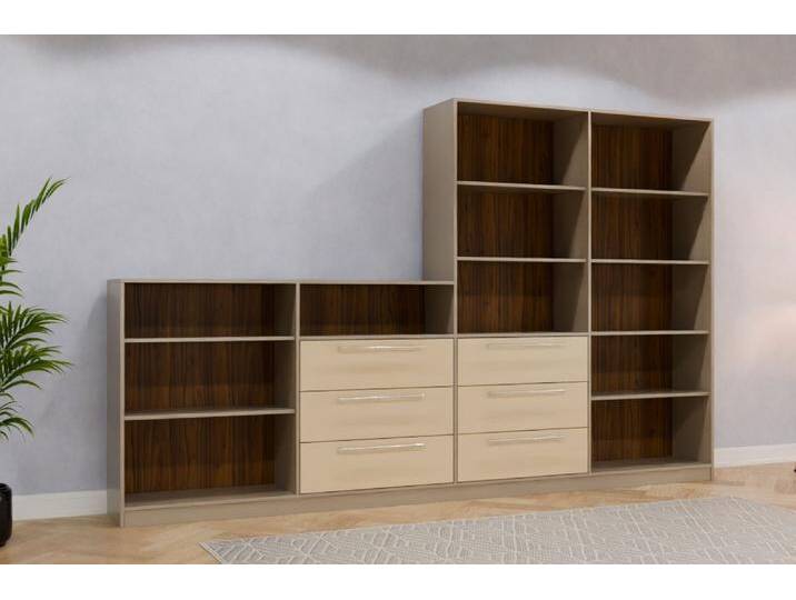 Raumteiler mit Rückwand nach Maß RAL 1014 Elfenbein 220x220x400cm Individuell konfigurieren von deinschrank.de