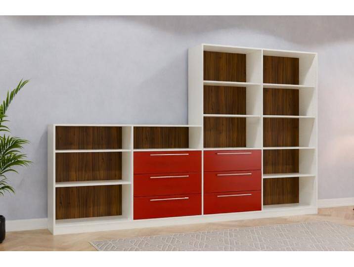 Raumteiler mit Rückwand nach Maß - RAL 3002 Karminrot - 220x220x40cm - Individuell konfigurieren von deinschrank.de