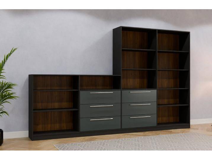 Raumteiler mit Rückwand nach Maß RAL 7026 Granitgrau 220x220x400cm Individuell konfigurieren von deinschrank.de