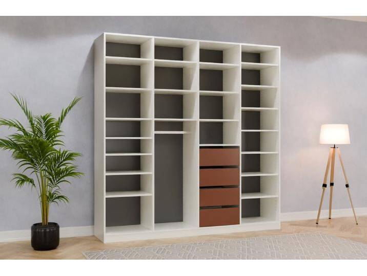 Raumteiler mit Rückwand nach Maß RAL 8002 Signalbraun 240x240x500cm Individuell konfigurieren von deinschrank.de
