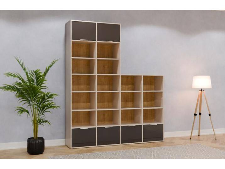 Raumteiler mit Rückwand nach Maß - RAL 8019 Graubraun - 240x240x40cm - Individuell konfigurieren von deinschrank.de