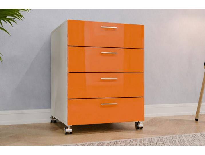 Rollcontainer nach Maß - RAL 2003 Pastellorange - 80x80x62cm - Individuell konfigurieren von deinschrank.de