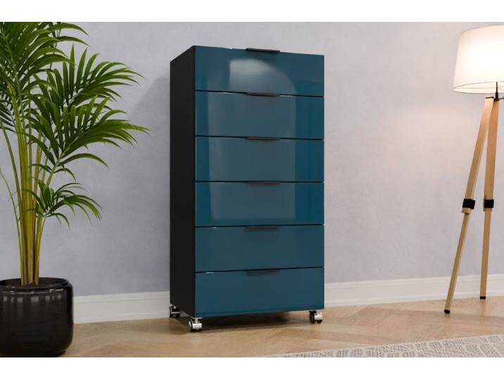 Rollcontainer nach Maß - RAL 5001 Grünblau - 120x120x42cm - Individuell konfigurieren von deinschrank.de