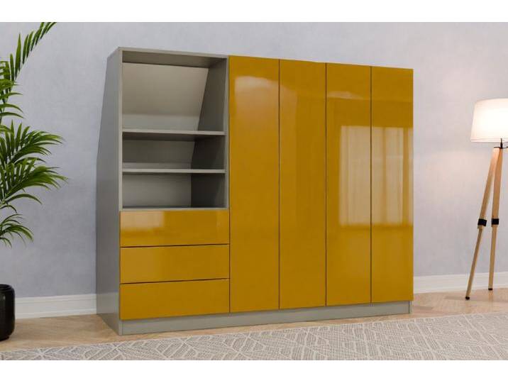 Standcontainer nach Maß - RAL 1027 Currygelb - 150x150x72cm - Individuell konfigurieren von deinschrank.de