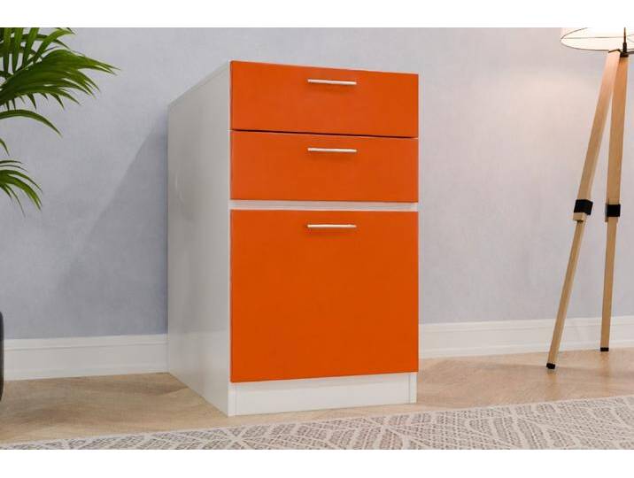 Standcontainer nach Maß - RAL 2009 Verkehrsorange - 85x85x77cm - Individuell konfigurieren von deinschrank.de