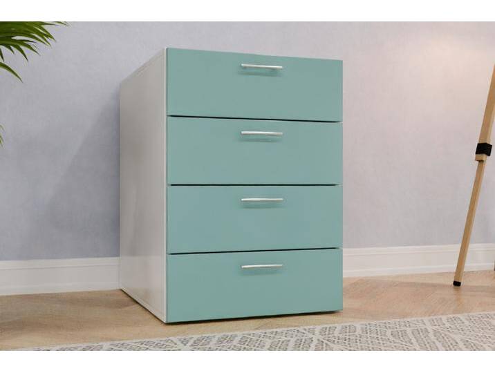 Standcontainer nach Maß - RAL 6034 Pastelltürkis - 77x77x72cm - Individuell konfigurieren von deinschrank.de