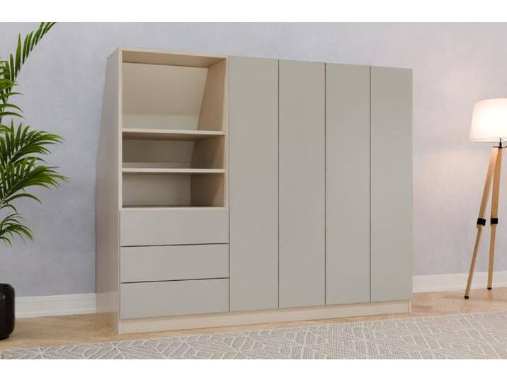 Standcontainer nach Maß RAL 7038 Achatgrau 150x150x719cm Individuell konfigurieren von deinschrank.de