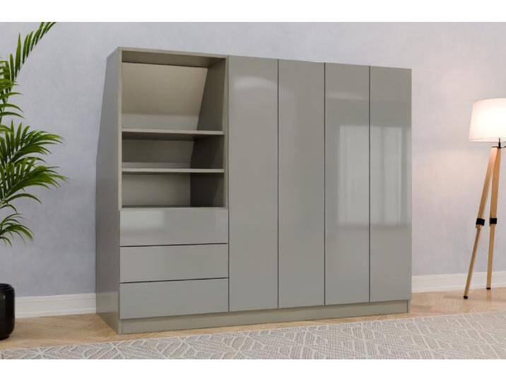 Standcontainer nach Maß RAL 7042 Verkehrsgrau A 150x150x719cm Individuell konfigurieren von deinschrank.de