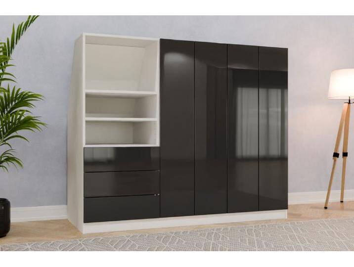 Standcontainer nach Maß RAL 9011 Graphitschwarz 150x150x719cm Individuell konfigurieren von deinschrank.de