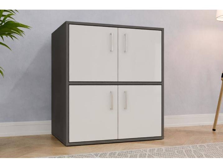 Standcontainer nach Maß - RAL 9016 Verkehrsweiß - 90x90x60cm - Individuell konfigurieren von deinschrank.de