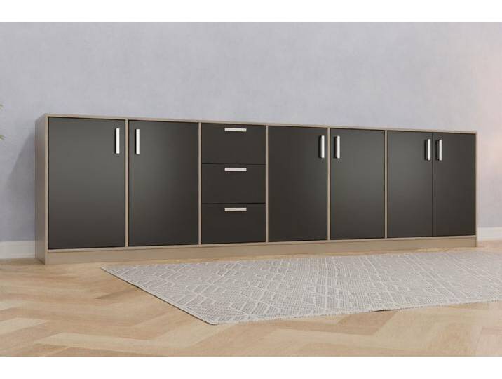 Waschbeckenunterschrank nach Maß RAL 9011 Graphitschwarz 99x99x550cm Individuell konfigurieren von deinschrank.de