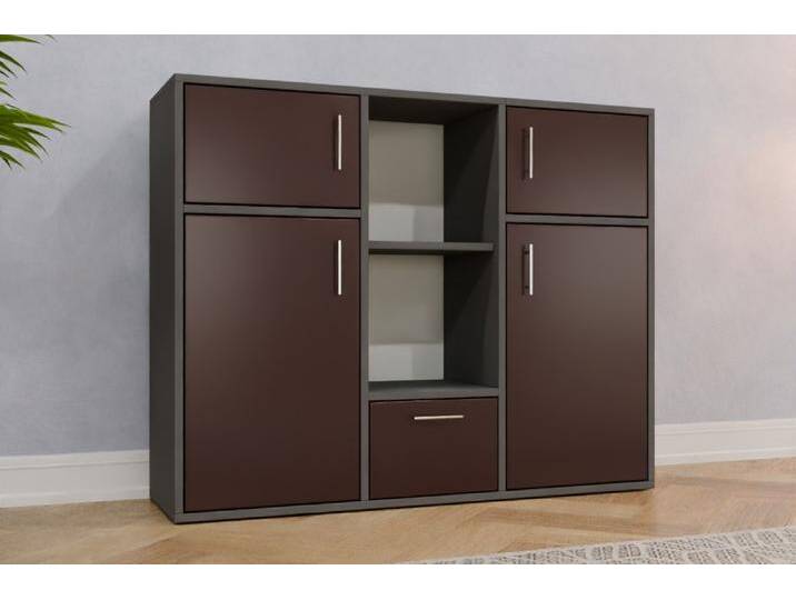 Wohnzimmer Highboard nach Maß RAL 3007 Schwarzrot 100x100x360cm Individuell konfigurieren von deinschrank.de