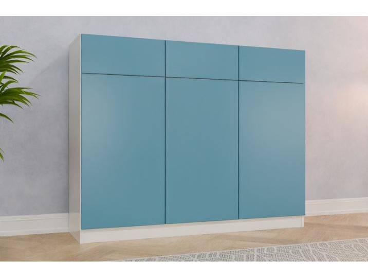 Wohnzimmer Highboard nach Maß RAL 5024 Pastellblau 120x120x419cm Individuell konfigurieren von deinschrank.de