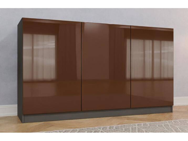 Wohnzimmer Sideboard nach Maß RAL 8011 Nußbraun 100x100x470cm Individuell konfigurieren von deinschrank.de
