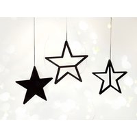 3Er-Set Holzanhänger Sterne Weihnachtsdekoration von dekkora