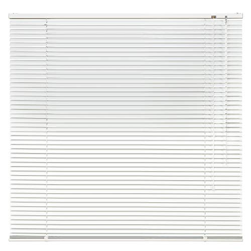 Aluminium Jalousie Alu Jalousette Klemmfix Fenster Tür Rollo ohne Bohren Lamellen Vorhang Weiß Silber Breite 40 bis 240 cm Länge 130 cm 160 cm 220 cm Metall Klemmhalter Sonnenschutz (100 x 130 cm) von deko-raumshop