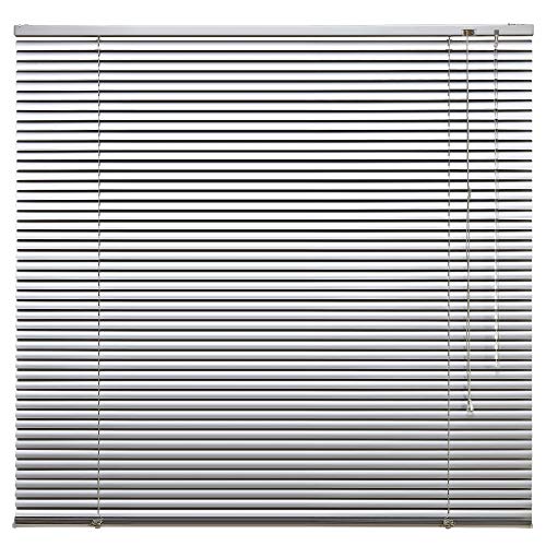 Aluminium Jalousie Alu Jalousette Klemmfix Fenster Tür Rollo ohne Bohren Lamellen Vorhang Weiß Silber Breite 40 bis 240 cm Länge 130 cm 160 cm 220 cm Metall Klemmhalter Sonnenschutz (90 x 220 cm) von deko-raumshop