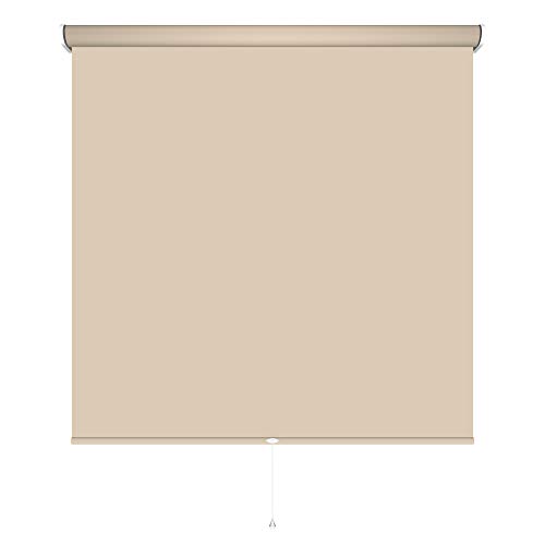 Fenster Rollo Springrollo Mittelzugrollo 14 Farben Breite 62 bis 202 cm Länge 180 cm Bedienung Mittelzug Stoff blickdicht lichtundurchlässig verdunkelnd abdunkelnd (202 x 180 cm / Cream, Beige) von deko-raumshop