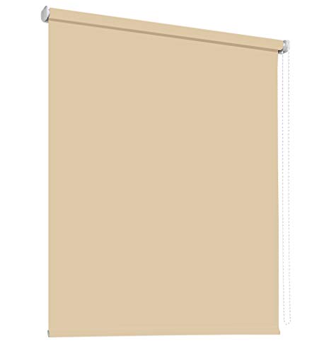 Hitzeschutz Thermorollo Fenster Rollo Vorhang Perlmuttbeschichtung viele Größen und Farben Kettenzugrollo Seitenzugrollo Blickdicht lichtdurchlässig(Größe 60 x 175 cm/Farbe Beige) von deko-raumshop