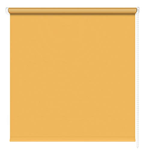 Kettenzugrollo Seitenzugrollo Fenster Rollo 13 Farben Breite 60 - 220 cm Länge 180 und 230 cm blickdicht halbtransparent lichtdurchlässig Sonnenschutz Blendschutz (Größe 220 x 180 cm Farbe Gelb) von deko-raumshop