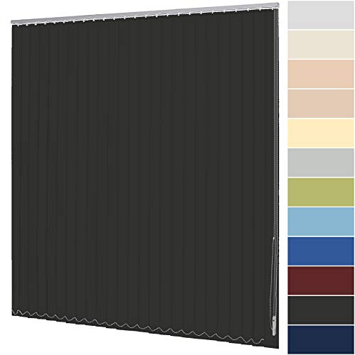 Lamellenvorhang nach Maß Vertikaljalousie 127 mm für Tür und Fenster viele Farben Maßanfertigung Jalousie Lamellen Rollo Wand- und Deckenmontage (Breite 100,1-120 cm x Höhe 100,1-120 cm, Anthrazit) von deko-raumshop