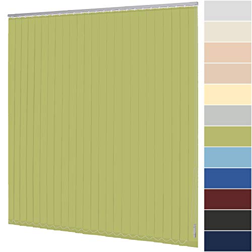 Lamellenvorhang nach Maß Vertikaljalousie 127 mm für Tür und Fenster viele Farben Maßanfertigung Jalousie Lamellen Rollo Wand- und Deckenmontage (Breite 120,1-140 cm x Höhe 220,1-240 cm, Grün) von deko-raumshop