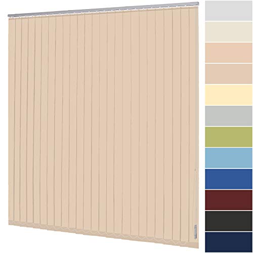 Lamellenvorhang nach Maß Vertikaljalousie 89 mm für Tür und Fenster viele Farben Maßanfertigung Wand- und Deckenmontage Jalousie Lamellen Rollo (Breite 140,1-160 cm x Höhe 120,1-140 cm, Apricot) von deko-raumshop