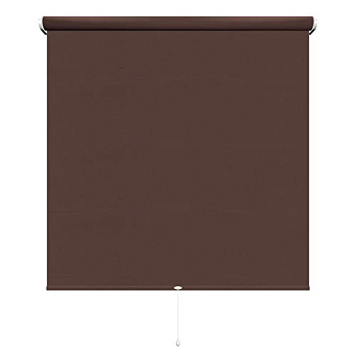 Rollo Springrollo Mittelzugrollo 14 Farben Breite 62 bis 202 cm Länge 180 cm Bedienung Mittelzug Stoff Blickdicht lichtdurchlässig Fenster Sonnenschutz Blendschutz (162 x 180 cm/Cappuccino, Braun) von deko-raumshop