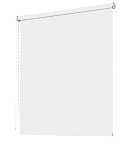 Seitenzugrollo Kettenzugrollo Fenster Rollo 8 Farben Breite 62 bis 242 cm Höhe 160 cm Vorhang blickdicht halbtransparent lichtdurchlässig Sonnenschutz Blendschutz (Größe 92 x 160 cm Farbe Weiß) von deko-raumshop