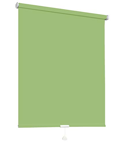 Springrollo Mittelzugrollo Schnapprollo Fenster Rollo Vorhang 16 Farben Breite 62-242 cm Höhe 160 und 230 cm Blickdicht lichtdurchlässig Sonnenschutz Sichtschutz Blendschutz (132 x 160 cm Grün) von deko-raumshop