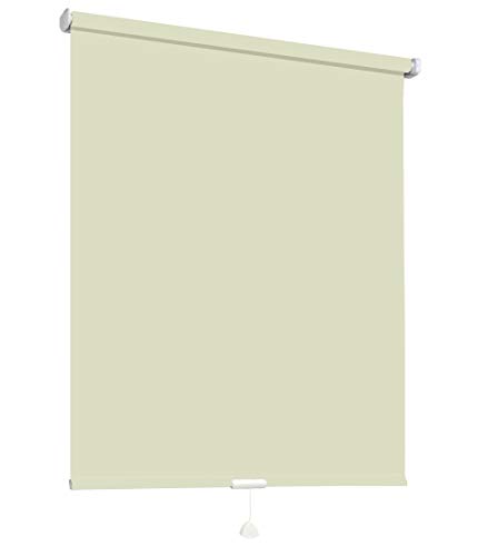 Springrollo Mittelzugrollo Schnapprollo Fenster Rollo Vorhang 16 Farben Breite 62-242 cm Höhe 160 und 230 cm Blickdicht lichtdurchlässig Sonnenschutz Sichtschutz Blendschutz (132 x 160 cm Natur) von deko-raumshop