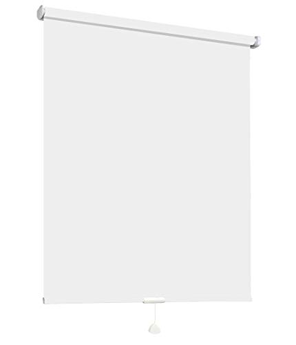 Springrollo Mittelzugrollo Schnapprollo Fenster Rollo Vorhang 16 Farben Breite 62-242 cm Höhe 160 und 230 cm blickdicht lichtdurchlässig Sonnenschutz Sichtschutz Blendschutz (142 x 160 cm Weiß) von deko-raumshop