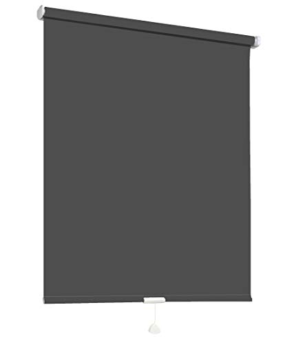 Springrollo Mittelzugrollo Schnapprollo Fenster Rollo Vorhang 16 Farben Breite 62-242 cm Höhe 160 und 230 cm Blickdicht lichtdurchlässig Sonnenschutz Sichtschutz Blendschutz (62 x 160 cm Anthrazit) von deko-raumshop