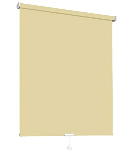 Springrollo Mittelzugrollo Schnapprollo Fenster Rollo Vorhang 16 Farben Breite 62-242 cm Höhe 160 und 230 cm blickdicht lichtdurchlässig Sonnenschutz Sichtschutz Blendschutz (132 x 160 cm Creme) von deko-raumshop