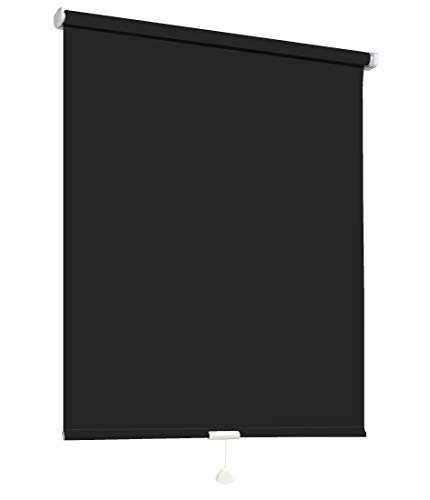 Springrollo Mittelzugrollo Schnapprollo Fenster Rollo Vorhang 16 Farben Breite 62-242 cm Höhe 160 und 230 cm Blickdicht lichtdurchlässig Sonnenschutz Sichtschutz Blendschutz (222 x 160 cm Schwarz) von deko-raumshop