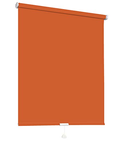 Springrollo Mittelzugrollo Schnapprollo Fenster Rollo Vorhang 16 Farben Breite 62-242 cm Höhe 160 und 230 cm Blickdicht lichtdurchlässig Sonnenschutz Sichtschutz Blendschutz (72 x 160 cm Orange) von deko-raumshop