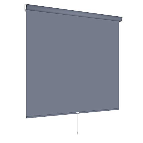 Springrollo Mittelzugrollo Schnapprollo Tür Fenster Rollo Vorhang Breite 60 bis 200 cm Höhe 180 cm Stoff Blickdicht lichtdurchlässig Sonnenschutz Sichtschutz (Größe 90 x 180 cm, Farbe Dunkelgrau) von deko-raumshop